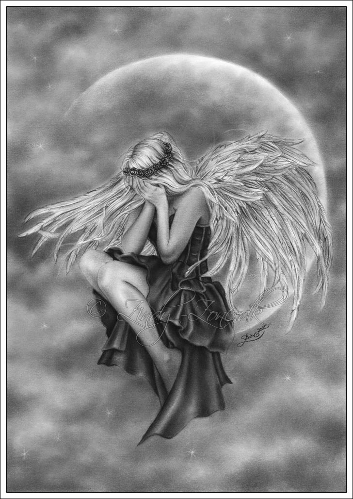 Crying Moon Angel by Zindy