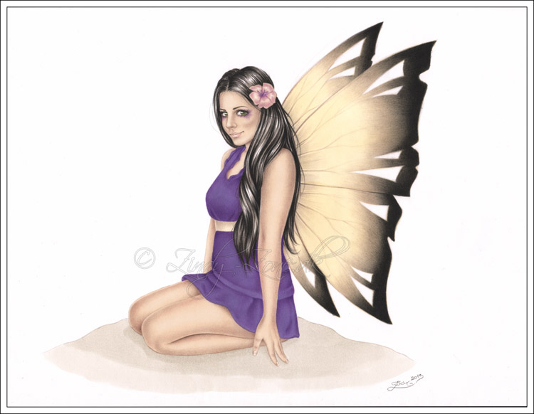 Purple Summer Fairy Drawing