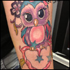 Cute Owl Colour Tattoo ZindyInk