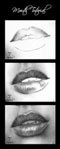Mouth drawing tutorial in charcoal
