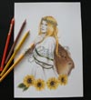 Sunflower Fairy drawing in progress